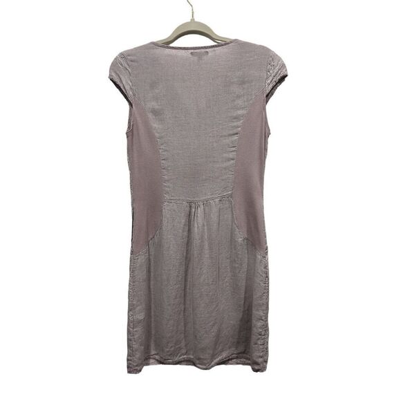 Lina Tomei Linen Made in Italy Embroidered Cap Sleeve Pockets Sheath Dress, XS - Picture 6 of 11